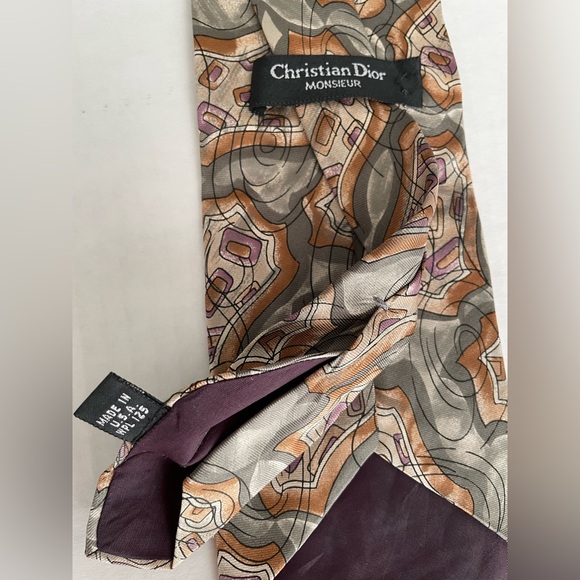 Christian Dior Monsieur Silk Ties Bundle- Multicolor Geometric Designs - Picture 9 of 13